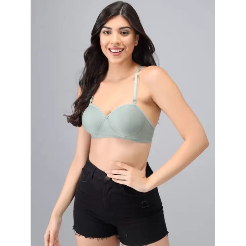 Image of Women's Cotton Lightly Padded Non-Wired T-Shirt Bra Pack of 2 (Reg HC-P2 Multicolor 30)