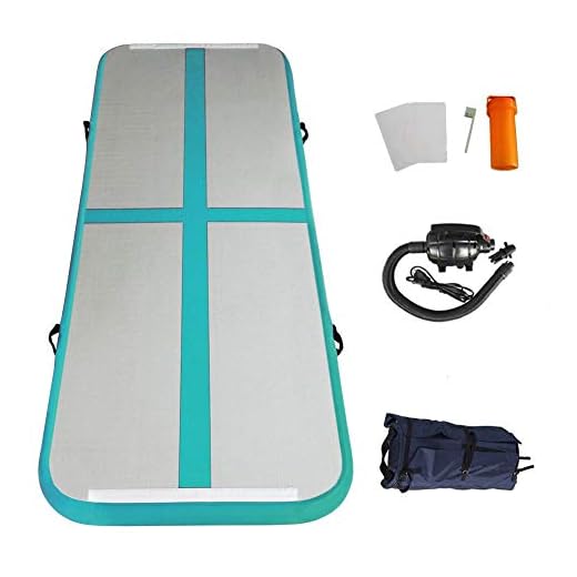 GLANT 13ft/16ft/20ft/23ft/27ft/30ft/40ft/50ft Inflatable Gymnastics AirMat Tumble track Tumbling Mat Track Floor Mats with Electric Pump for Home Use/Training/Cheerleading/Beach/Park and Water