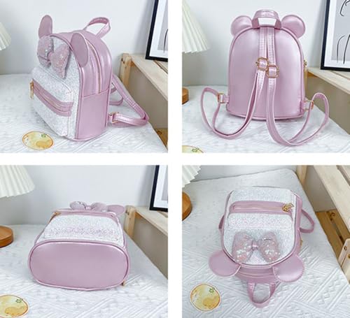 Toddler Girls Bling Glitter Bowknot Backpack Kindergarten Preschool Mini Backpack Kids Children Satchel Purses Daypack (white)4