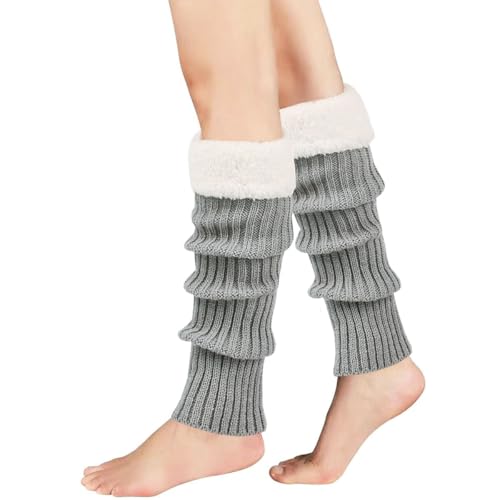 Image of Winter Leg Warmers for Women and Girls Warm Knitted Socks Knitted Wool Crochet Long Boot Socks New Year's Day Socks Christmas Socks