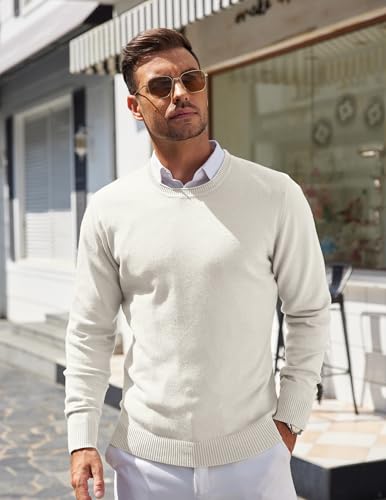 ELESOL Mens Crewneck Sweater Pullover Knit Sweater Lightweight Sweaters2