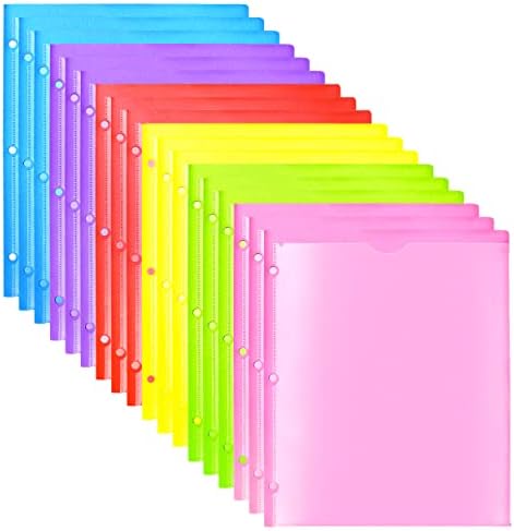 6 Pack Multicolor Plastic 2-Pocket Folders With Business Card Slot – Heavy Duty For School, Home, Office