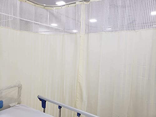 CASA-NEST Hospital Partition Curtains for ICU and Wards Polyester and Satin Curtains, 4.5 x 9 ft, Cream