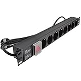 Alimentation Distribution Unité 19 inch Rack PDU 8 Voies EURO Schuko Femelle & Fiche