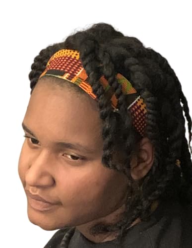 Kente Cloth Headband, African Print Scarves - Multi Colored African Print Scarves (Large)