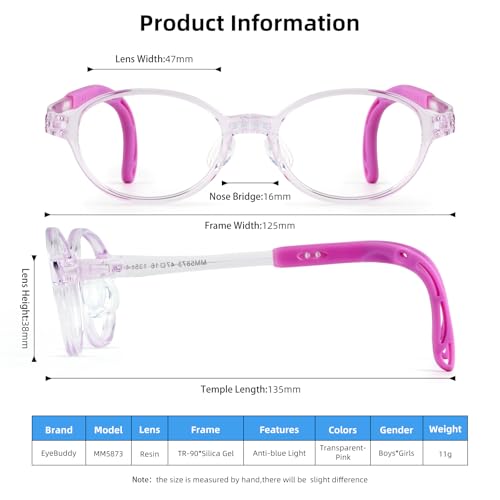 Image of EYEBUDDY Blue Light Glasses for Kids Boys Girls,Computer Gaming Bluelight Glasses,Fake Glasses for Ages 2-12