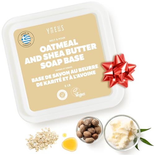 Skin Said Yes 5Lb Oatmeal Soap Base - Bulk Melt and Pour Organic Soap Making Supplies - SLS/SLES Free, No Palm Oil, All Natural - Perfect for DIY Projects, Gentle on Skin, Moisturizing