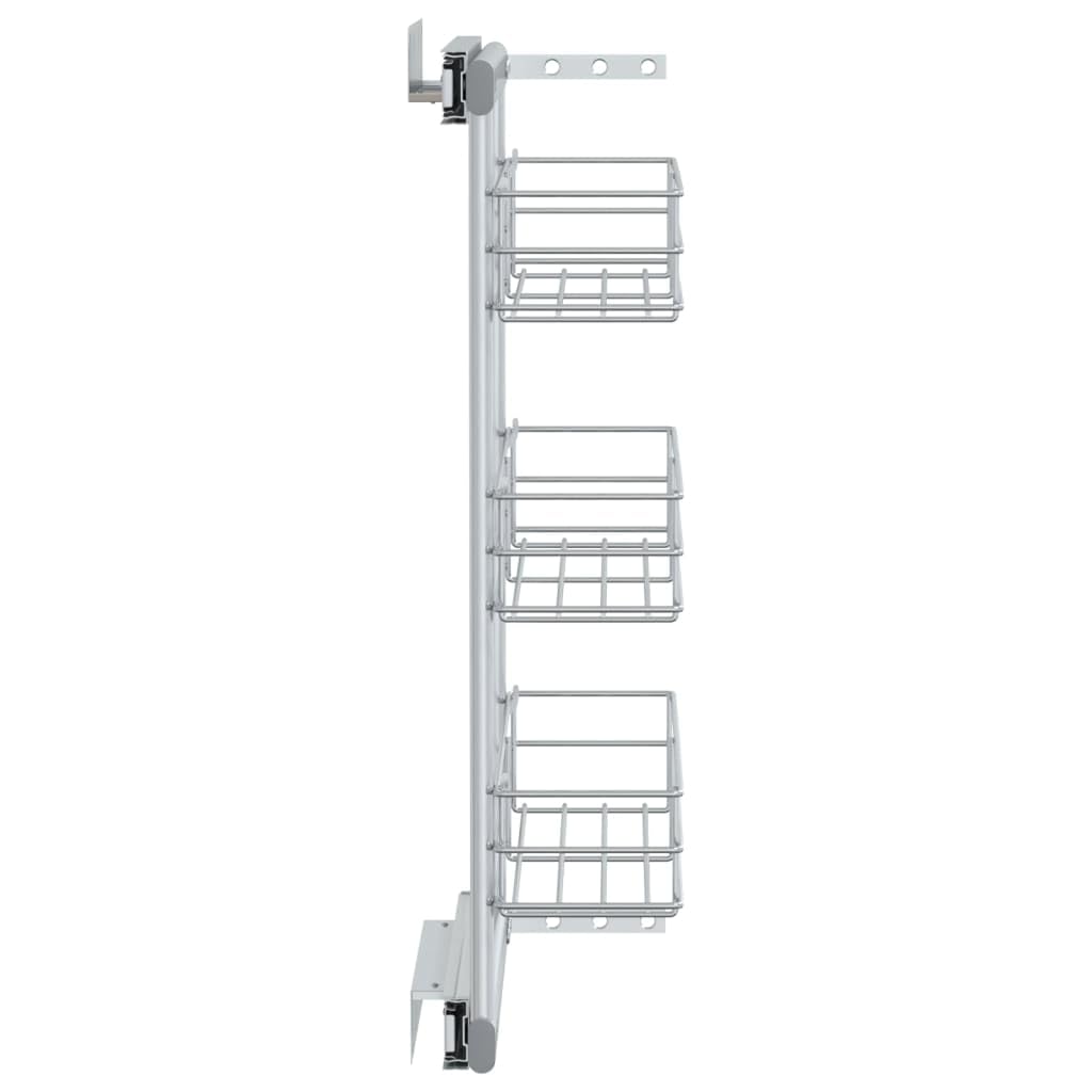 Generisch 3-stufiger Küchen-Drahtkorb Ausziehbar Silbern 47x15,5x55,5 cm,Heim Garten,Küche Esszimmer,Küchenhelfer -utensilien,Küchenorganizer,Küchenutensilienhalter -ablagen-50968