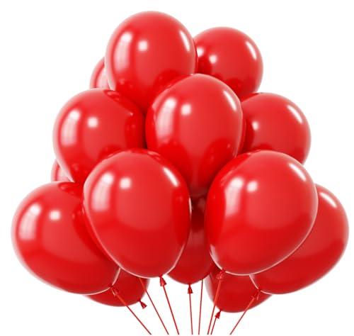 Image of KBZVNAF Red Balloons Latex Party Balloons - 50 Pack 12 inch Helium Red Balloons for Chirstmas Wedding Anniversary Baby Shower Birthday Party Decorations