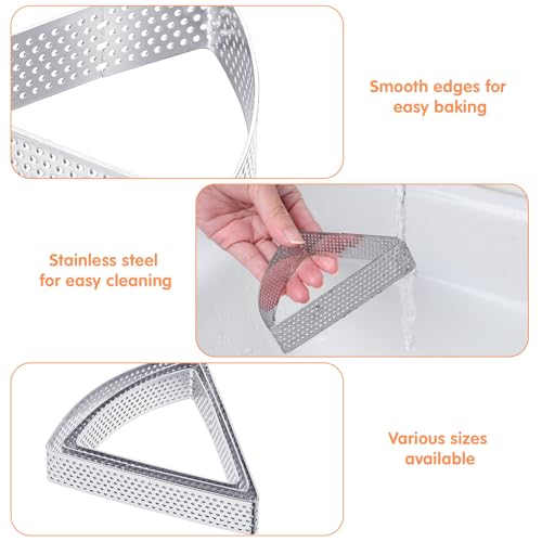 DOPENSPI 3 Pcs Scone Cutter for Baking Triangle, Stainless Steel Fan Shape Scone Cutter Biscuit Mold Geometric Triangle Biscuit Mold Baking Tool for Scones Pastries Desserts(2.7, 3.1, 3.5 Inch)