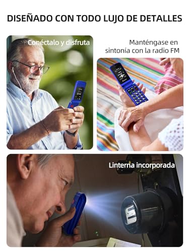 Teléfono Móvil para Mayores SweetLink F2, Teclas Grandes, Azul - Imagen 9