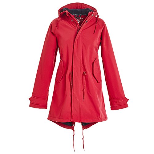BMS HafenCity Coat SoftShell - Abrigo corto para mujer, Rojo/azul marino, 40/lange Arme