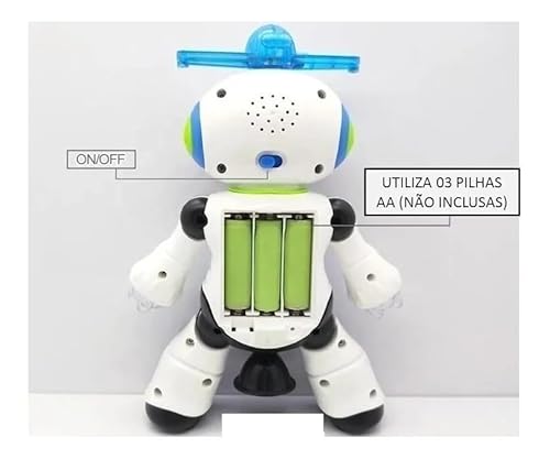 Brinquedo Robô Dança Gira 360 Graus Robot Som & Luz