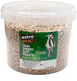 Extra Select High Energy Fruit Suet Pellets Wild Bird Treat Tub, 3 kg