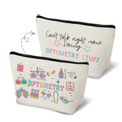 MKGRXZCW Optometry Gifts, Doctor Nurse Makeup Bag for Purse, Ophthalmology Gifts Cosmetic Bag Travel Toiletry Bag for Women, Eye Optometrist Gifts Zipper Makeup Pouch