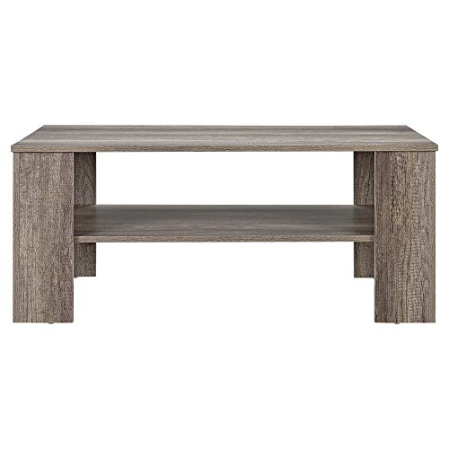 [en.casa] Mesa Elegante de Centro Apariencia Roble Oscuro Antiguo 100 x 60cm Mesa de sofá Mesa Auxiliar