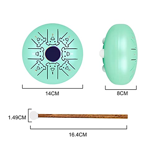 Duotar tambor de mão Tambor de língua de aço de 5,5 polegadas Mini 8 Notas C Chave Handpan Drum Inst