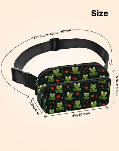 Image of Frog Fanny Pack Lightweight Belt Bag Fashion Waist Pouch | Waterproof, Crossbody Bags for Women, Sports, Running, Traveling, Hiking