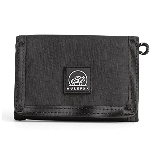 Ultra Slim Nylon Mens Wallet – Durable Trifold Wallets for Men with Money Compartments, ID Window and Card Holder - Premium Wallet for Protection - Travel Safe Men's Wallet - Black