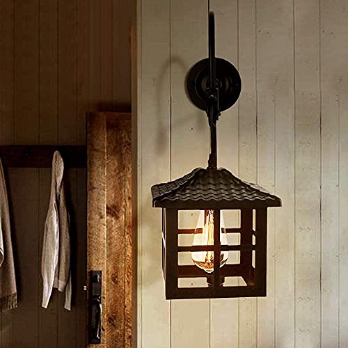 Lampadaire extérieur rétro industriel à poulie réglable pour éclairage de bar