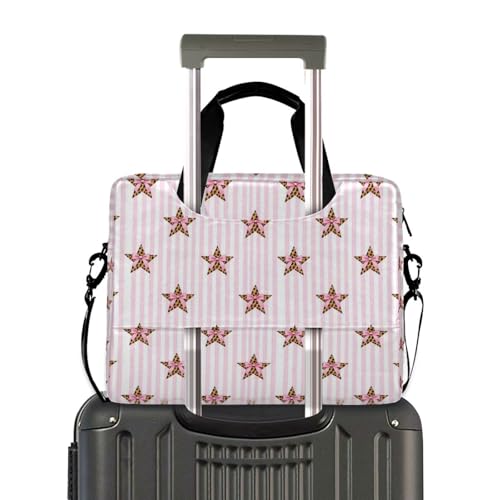 Funda para laptop de 15.6 pulgadas con asa y correa rosa miniatura 4