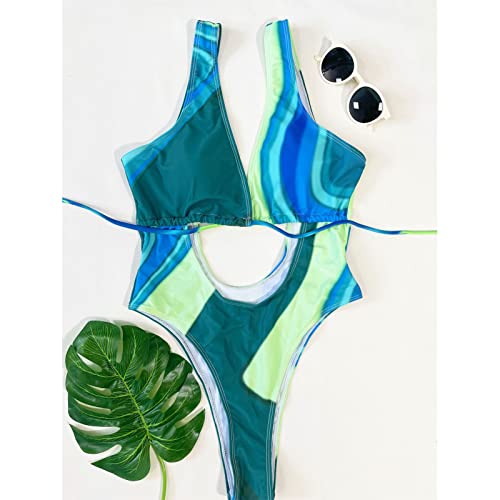 Traje de Banho Feminino de Uma Peça, Sem Costas, Decote Em V Profundo, Adequado para a Pele, para Fe