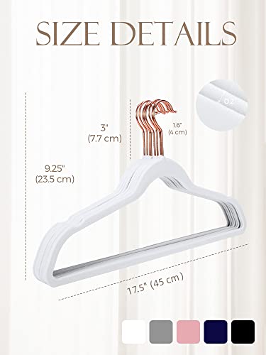 Jersow Hangers Velvet - 50 Pack, Non-Slip Velvet Hangers With 360 Degree Swivel Hook, Space Saving Felt Hangers Heavy Duty Enough For Suit Hangers, Coat Hangers, Dress Hangers, Skirt Hangers (White) #TOP7
