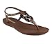 Ipanema Women's Class Connect Sandals - Comfortable and Trendy Open Toe T-Strap Sandals with Adjustable Back Strap Closure, Brown/Brown, 6