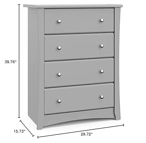 Storkcraft Crescent 4 Drawer Dresser (Pebble Gray) – Dresser For Kids Bedroom, Nursery Dresser Organizer, Chest Of Drawers For Bedroom With 4 Drawers, Universal Design For Children’s Bedroom #TOP2