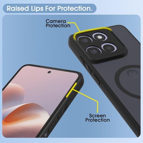 Image of Hybrid Shockproof Back Cover Case for Motorola Moto Edge 60 Pro 5G | Hard Back Cover Case for Motorola Edge 60 Pro (PC & TPU, Magnetic, Translucent Smoke Matte Back (Moto Edge 60 Pro)