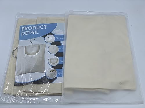 Pack of 2 Clothes Peg Bags, Clothes Peg Bag, 27 x 32 cm, Clothes Peg Bag with Hanger, Linen Bag, for Hanging, Storage, Reusable, Organiser for Bathroom, Wardrobe (Beige), beige, 27 X32 Cm - Image 7