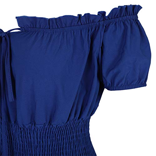 Zhitunemi Renaissance Costumes Women Medieval Chemise Dress Under Dress Peasant Irish Blue L #TOP3