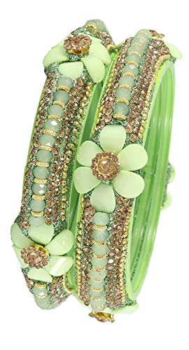 Image of NMII Viral Multi Colour Glass Bangles with Golden Ghungroo Charms & Stone Work For Women & Girls | Fancy Designer Glass Bangle | Traditional Chudi | Kanch Ki Churi | Stylish Ghungroo Bangle For Women