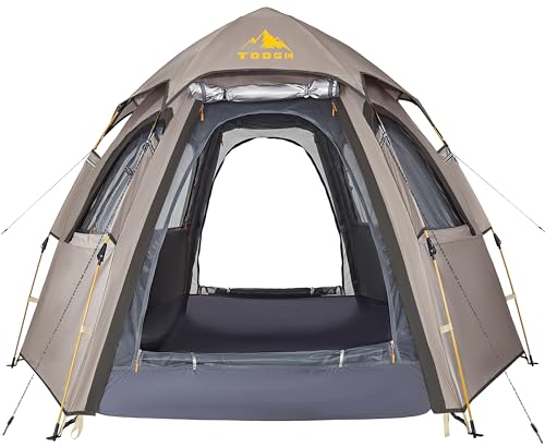 Toogh Camping Tent with Instant Setup, 2/3 Person Weatherproof Tent Easy Quick Set Up in 60 Seconds with Rainfly Backpack Tent for Family Camping & Hiking, Upgraded Ventilation,Center Height 66-inch