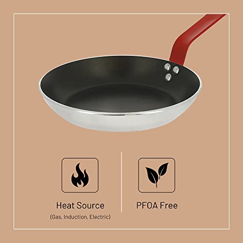 De Buyer Choc Nonstick Fry Pan - 12.5” - Red Handle For Meat - 5-Layer Ptfe Coating - Warp & Scratch Resistant - Pfoa Free - Made In France #TOP2