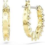 Swarovski Matrix Vittore Orecchini a Cerchio, Gioielli con Zirconia Swarovski, Pietre Scintillanti a Taglio Round, Placcatura in Tonalità Oro, 1,5 x 0,2 cm, peso (singolo orecchino) 0,89 g - 4