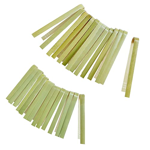 HLIWS 28 Stück Bambuszange,Toastzange,Lebensmittel-Tee-Pinzette,Grillzange,Bambus küchenzange,für Küche, gegrilltes Fleisch, Gebäck(12cm,10 cm) Cover