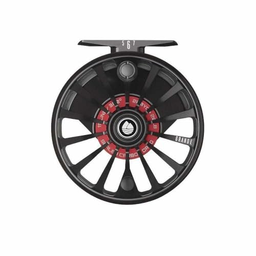 Redington Grande Fly Fishing Reel, Heavyweight Big Game Fly Reels, Freshwater and Saltwater, Super-Torque Drag System, Black, 5/6