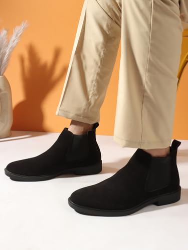 Image of Carlton London Men's Chelsea Slip-On Round Toe Comfortable Boot