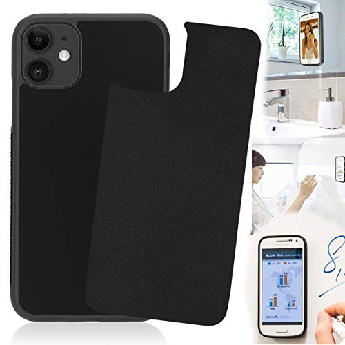 Anti Gravity Phone Case Compatible with iPhone 12 Mini, Sticky Selfie Suction Black Anti Gravity Case for iPhone 12 Mini 5.4 inch Magic Nano Stick on Smooth Flat Surface Gravity Case
