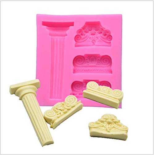 ANNIUP Stampo in silicone 3D per fondente a colonna romana greca in marmo, stampo vintage per torte e fondente per decorazioni di torte, zucchero, cupcake topper, cioccolato