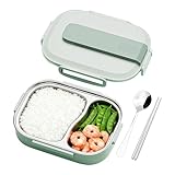 Skkpolo Kinder Brotdose Edelstahl, Lunchbox Set Mit Fächern & Gabel 1L...