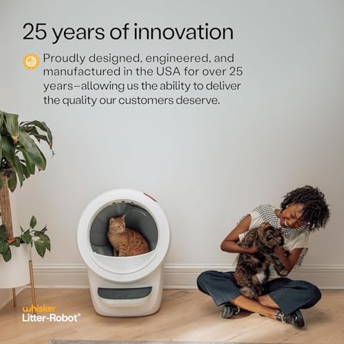 Image of Litter-Robot 4 by Whisker, White - Automatic, Self-Cleaning Cat Litter Box, Helps Reduce Litter Box Odors, Works with Any Clumping Litter, WhiskerCare 1-Year Warranty