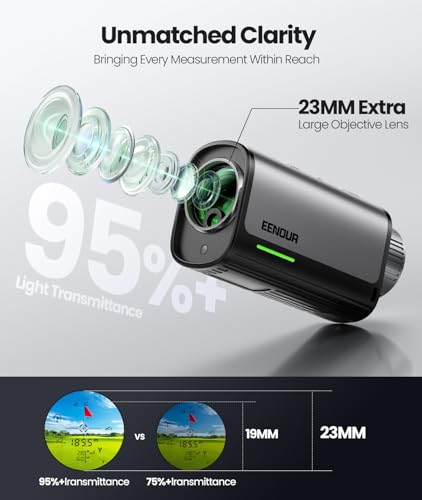 Image of EENOUR Golf Range Finder with Slope, 1200 Yards Golf Rangefinder, Laser Rangefinders with Pin Lock Vibration, 7X Magnification, Rechargeable Compact Portable Range Finder Golfing for Men Women