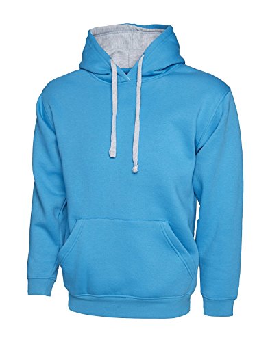Sweat à capuche lourd 300g/m² UC507 bicolore saphir gris taille XXXXL