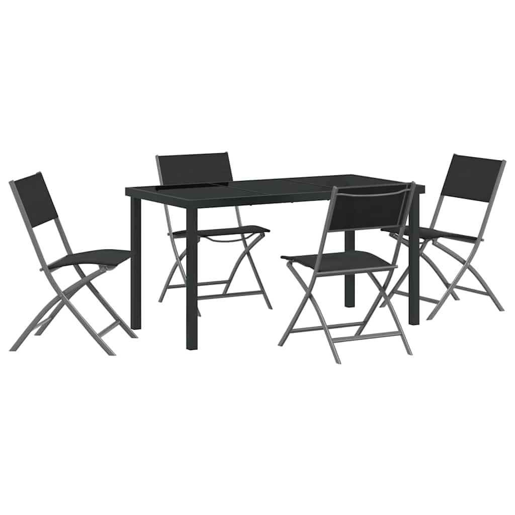 Salon de jardin 5 pièces réglable pour des repas conviviaux sur la terrasse
