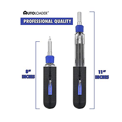 Screwdriver Multi Tool Magnetic | Multi-Bit Auto Loading Barrel Patented | Ergonomic Anti-Roll Handle With Rotating Collar | Industrial High-Grade Bit Set Bonus | Award Winning Design