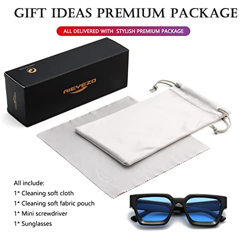 Image of AIEYEZO Square Sunglasses for Women Men Square Thick Frame Sun Glasses Simple Designer Style Shades