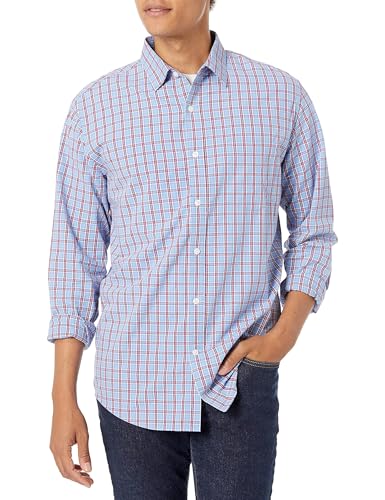 Image of Amazon Essentials Men's Regular-Fit Long-Sleeve Casual Poplin Shirt, Button Front, Business Casual, Collared