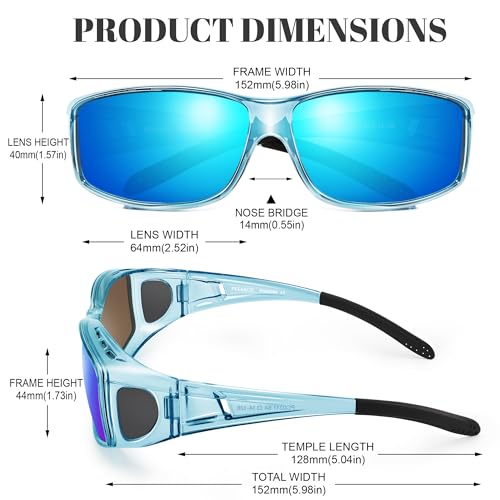 Peekaco Polarized Sunglasses Fit Over Glasses for Men Women